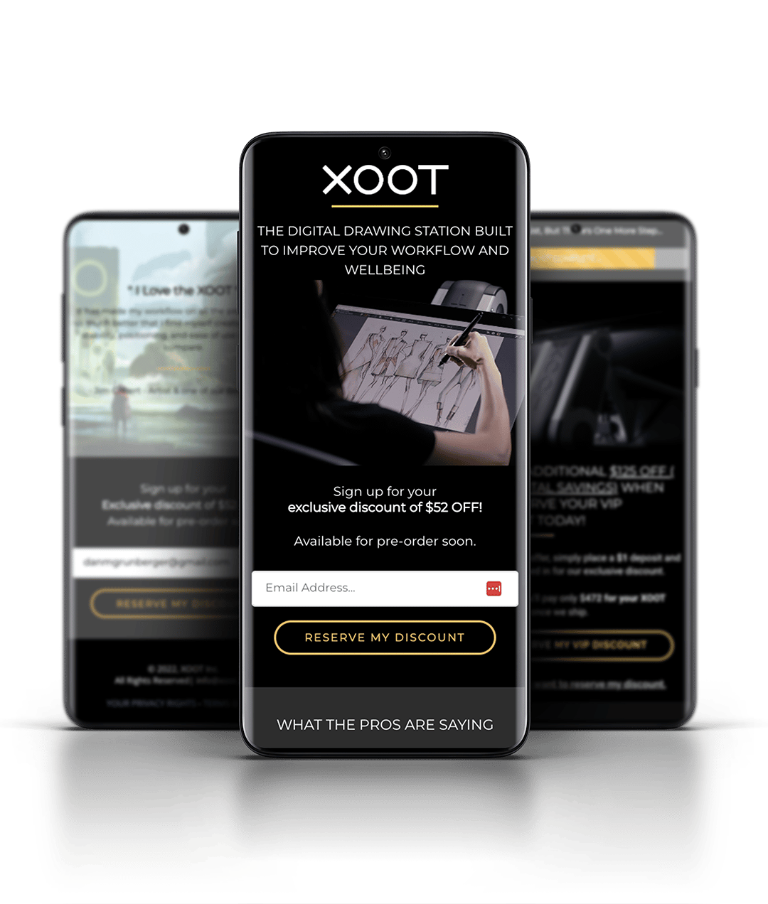 XOOT Mobile sales funnel landing page design