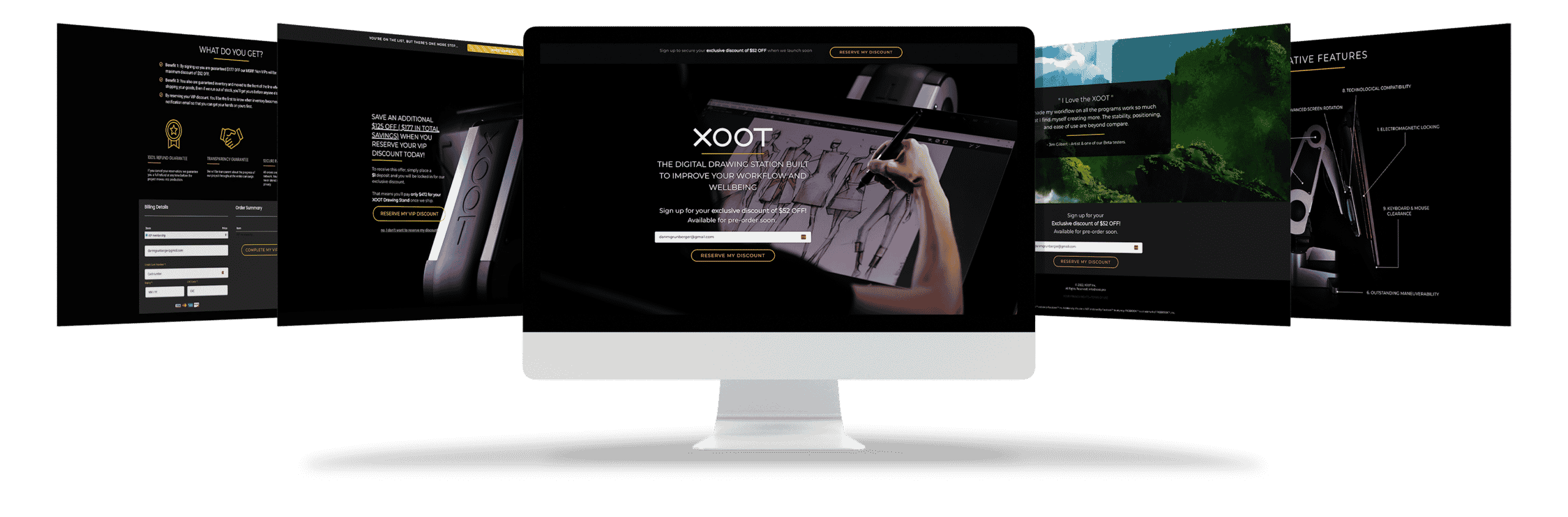 XOOT Pro landing page design mockup